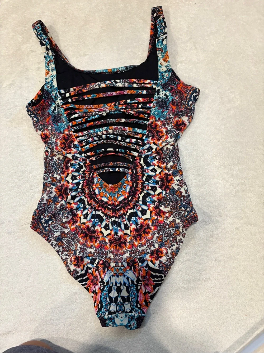 Red Carter Multicolor Kaleidoscope Print One-Piece Swimsuit
